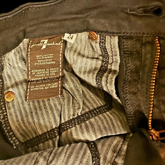 7 for All Mankind The Skinny Coated Jeans - Metallic Bronze/Brown - 24 - Picture 11 of 12